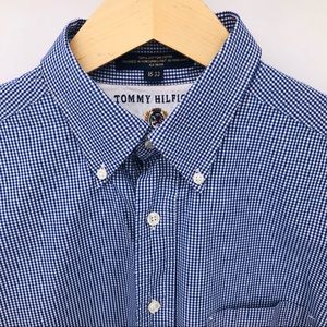 Tommy Hilfiger Gingham Plaid Blue Shirt 16 33
